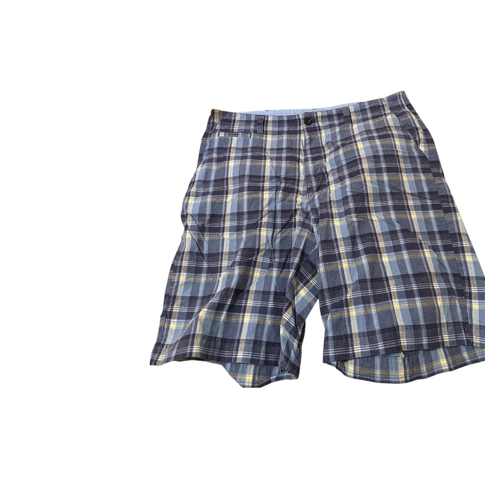 Chaps plaid men’s plaid shorts- blue and yellow